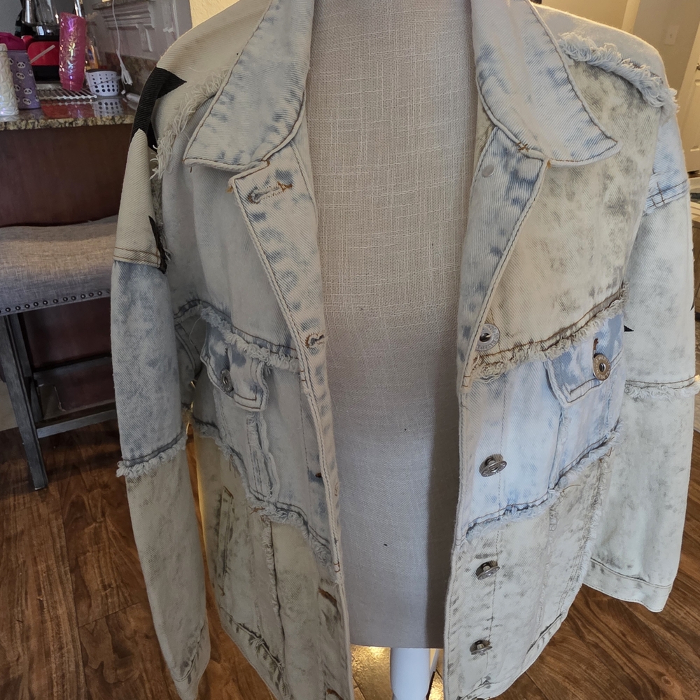POL Light Blue Distressed Jean Jacket